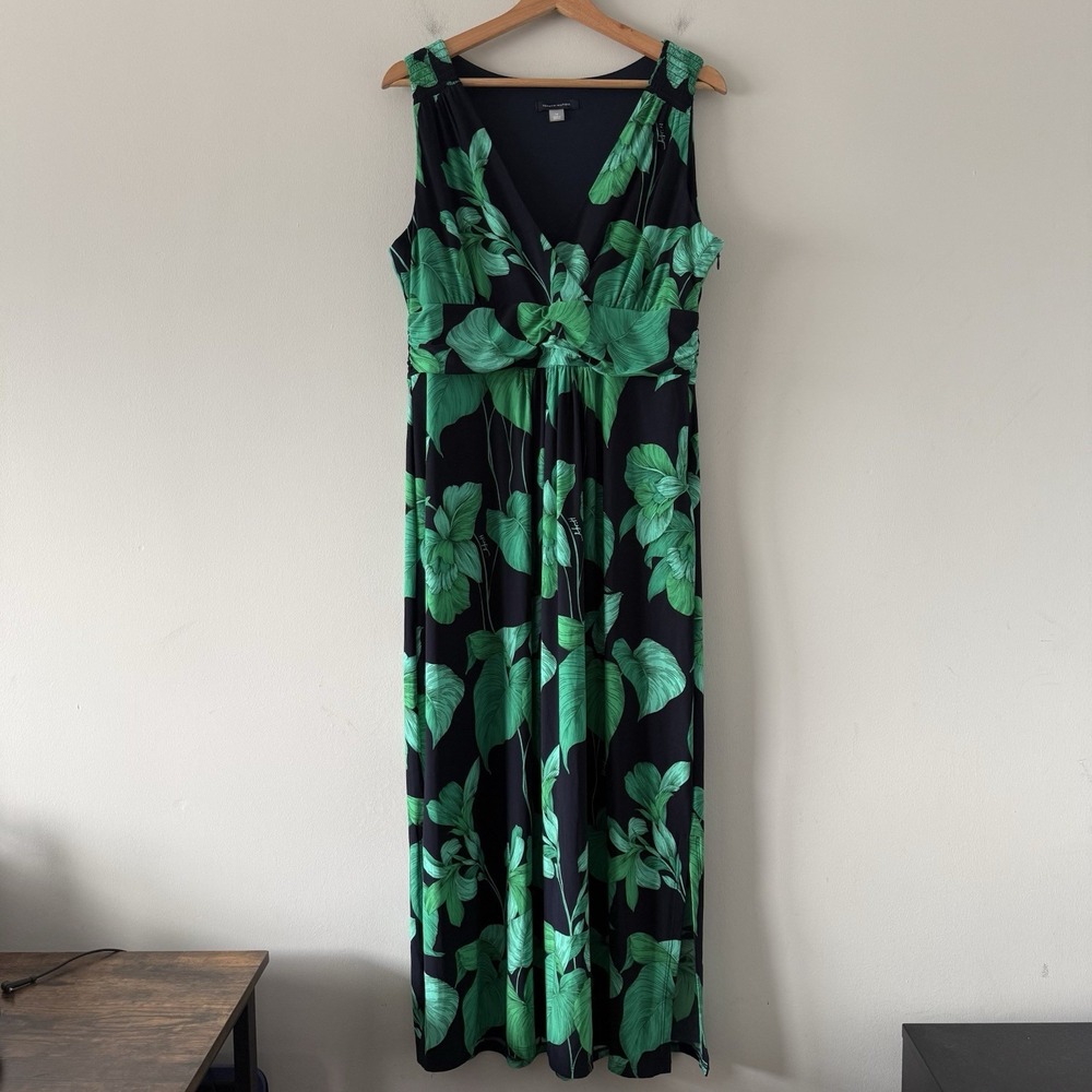 Tommy Hilfiger Maxi Dress 14 Sleeveless Tropical Resort Beach Wedding Preppy